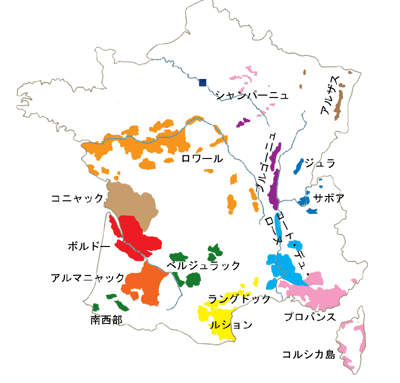 フランスワイン生産地域
